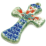 Polish Pottery Cross 3&quot; Crimson Bells