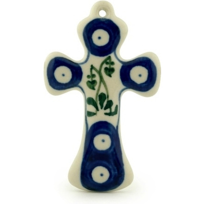 Polish Pottery Cross 3&quot;