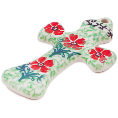 Polish Pottery Cross 3&quot; Maraschino