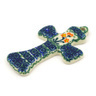 Polish Pottery Cross 3&quot; Peach Spring Daisy