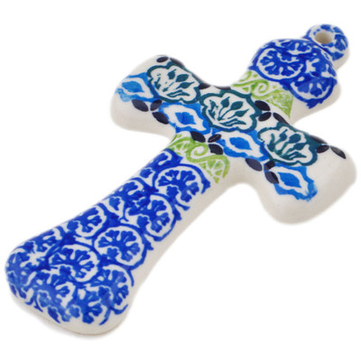 Polish Pottery Cross 5&quot; Artistic Boho