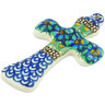 Polish Pottery Cross 5&quot; Mardi Gras UNIKAT