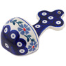 Polish Pottery Cross 5&quot; Peacock Forget-me-not