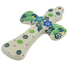 Polish Pottery Cross 5&quot; Tropical Leaf