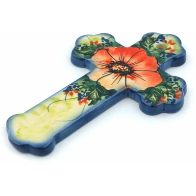 Polish Pottery Cross 5&quot; UNIKAT