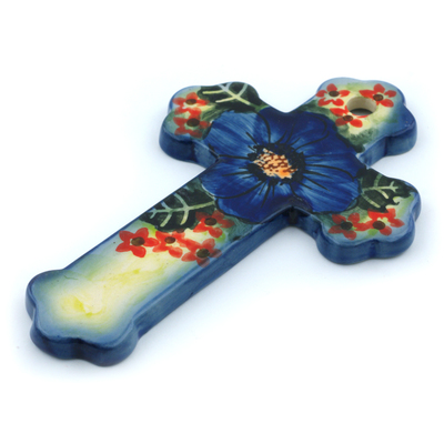 Polish Pottery Cross 5&quot; UNIKAT