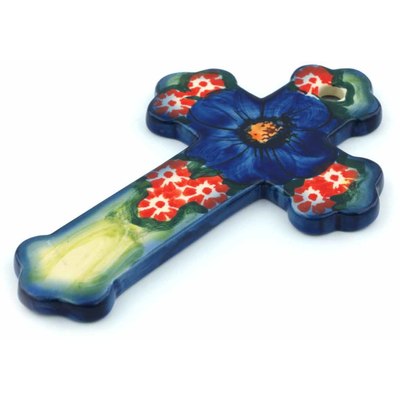 Polish Pottery Cross 5&quot; UNIKAT