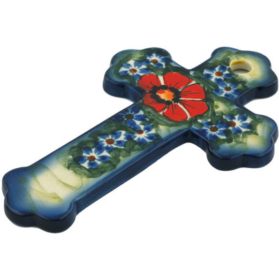Polish Pottery Cross 5&quot; UNIKAT