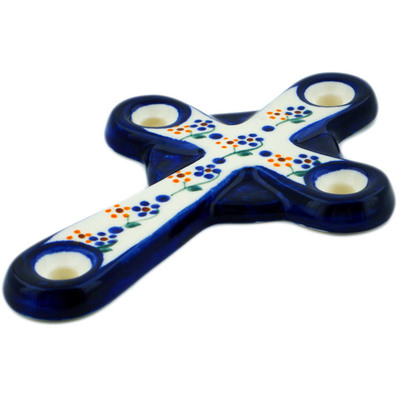Polish Pottery Cross 6&quot; Simply Floral