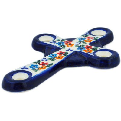 Polish Pottery Cross 6&quot; Sweet Clusters