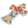 Polish Pottery Cross 7&quot; Bold Poppies UNIKAT