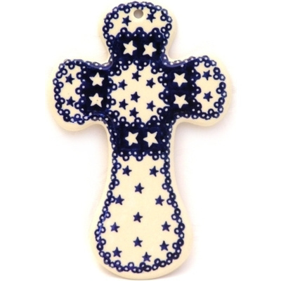 Polish Pottery Cross 7&quot;