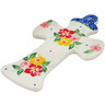 Polish Pottery Cross 7" Hibiscus Splendor