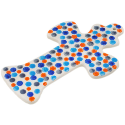 Polish Pottery Cross 7&quot; Polka Dot Frenzy