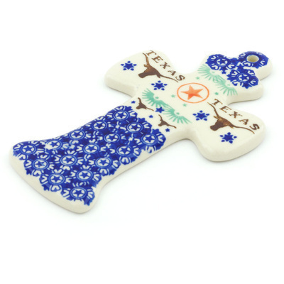 Polish Pottery Cross 7&quot; Texas State