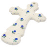 Polish Pottery Cross 8&quot; Blue Buds