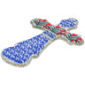 Polish Pottery Cross 8&quot; Crimson Bells