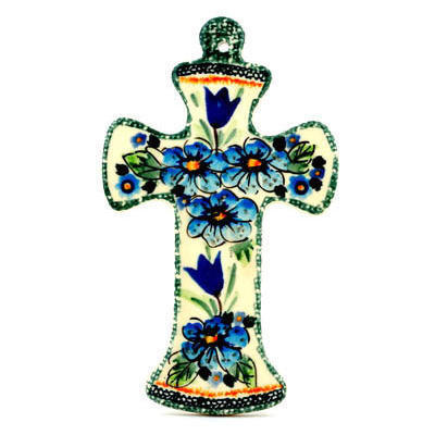 Polish Pottery Cross 8&quot; Evangeline UNIKAT