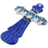 Polish Pottery Cross 8&quot; Lush Blue Wisteria