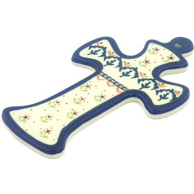 Polish Pottery Cross 8&quot; Polish Daisy