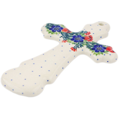 Polish Pottery Cross 8&quot; Springtime Wreath