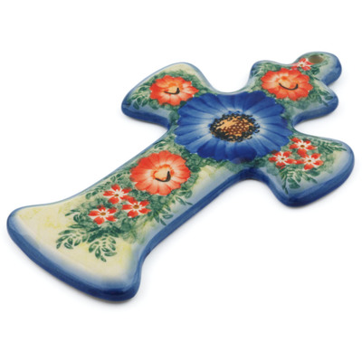 Polish Pottery Cross 8&quot; UNIKAT