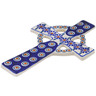 Polish Pottery Cross 9&quot; Peacock