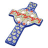 Polish Pottery Cross 9&quot; Red Chains UNIKAT
