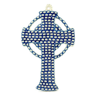 Polish Pottery Cross 9&quot; Stepping Stones