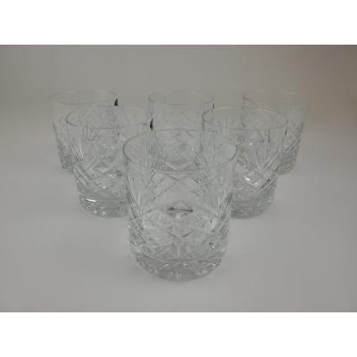Glass Crystal Whiskey Glass Set of 6 4&quot; Crystal Jewel
