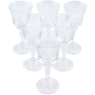 Glass Crystal Wine Glass Set of 6 7&quot; Crystal Jewel