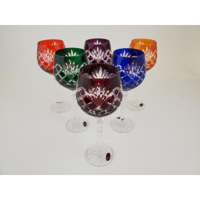 Glass Crystal Wine Glass Set of 6 9&quot; Mix