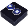 Polish Pottery Cufflink 1&quot; Blue Eyes