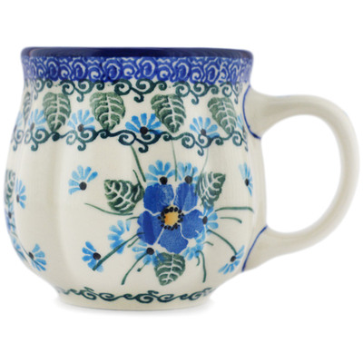 Polish Pottery Cup 0oz Forget Me Not UNIKAT