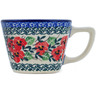 Polish Pottery Cup 0oz Red Pansy