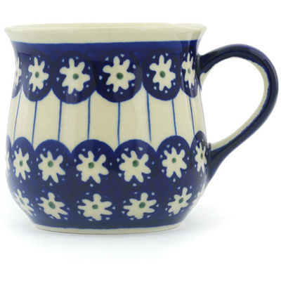 Polish Pottery Cup 10 oz Aster Peacock Blossom
