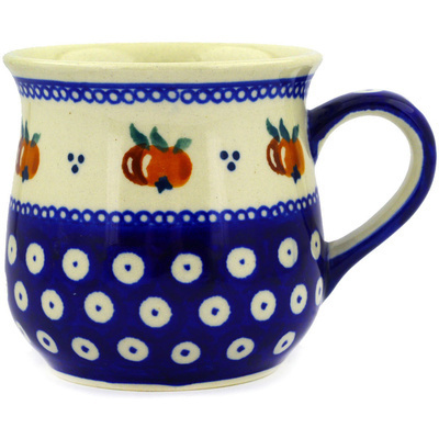 Polish Pottery Cup 10 oz Country Apple Peacock