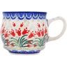 Polish Pottery Cup 11 oz Crimson Bells