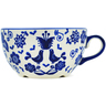 Polish Pottery Cup 12 oz Blue Bird Dance