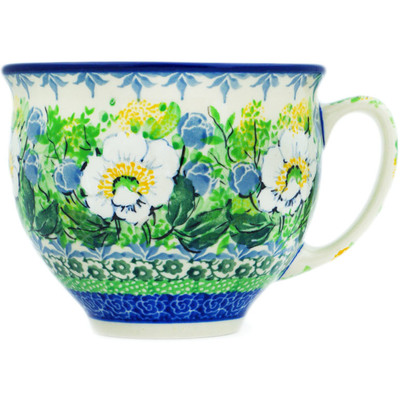 Polish Pottery Cup 13 oz Angelic Anemones UNIKAT