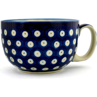 Polish Pottery Cup 13 oz Blue Eyes