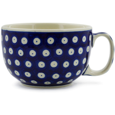 Polish Pottery Cup 13 oz Blue Eyes