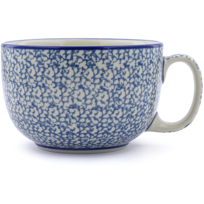 Polish Pottery Cup 13 oz Blue Frenzy