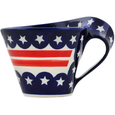 Polish Pottery Cup 14 oz Americana UNIKAT