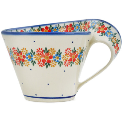 Polish Pottery Cup 14 oz Flowers In The Spring UNIKAT