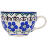 Polish Pottery Cup 3 oz Blue Dogwood