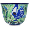 Polish Pottery Cup 3 oz Blue Rooster UNIKAT