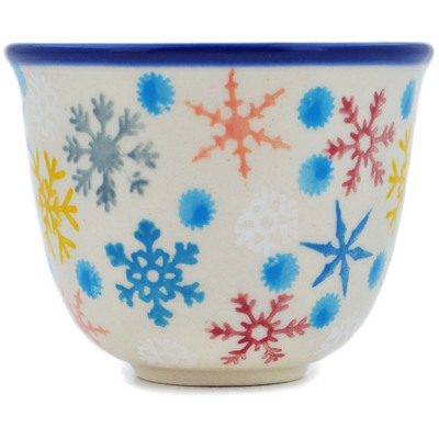 Polish Pottery Cup 3 oz Vintage Snow Fall UNIKAT
