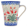 Polish Pottery Cup 5 oz Crimson Bells