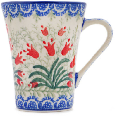 Polish Pottery Cup 5 oz Crimson Bells